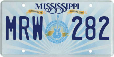 MS license plate MRW282