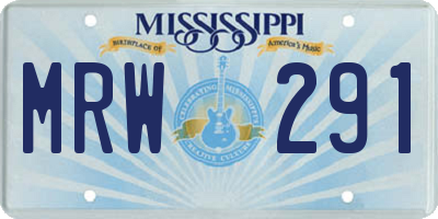 MS license plate MRW291