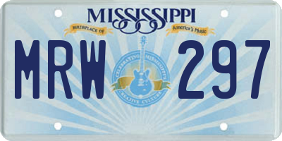 MS license plate MRW297