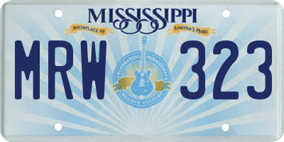 MS license plate MRW323