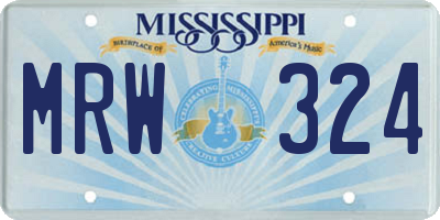 MS license plate MRW324