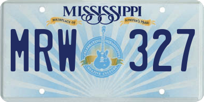 MS license plate MRW327