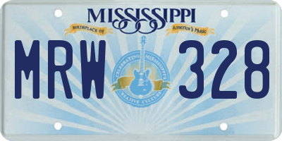 MS license plate MRW328