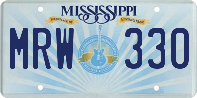 MS license plate MRW330