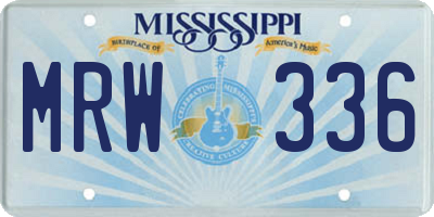 MS license plate MRW336