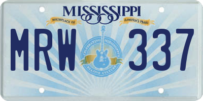 MS license plate MRW337