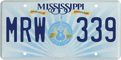 MS license plate MRW339
