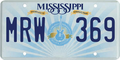 MS license plate MRW369