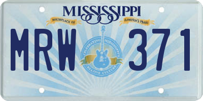 MS license plate MRW371