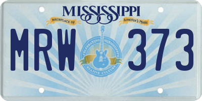 MS license plate MRW373