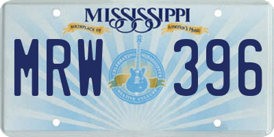 MS license plate MRW396