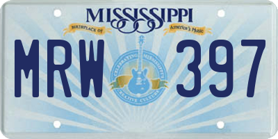 MS license plate MRW397
