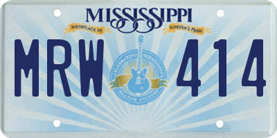 MS license plate MRW414