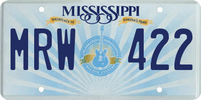 MS license plate MRW422