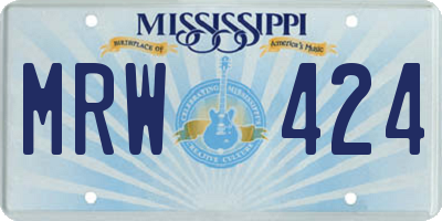 MS license plate MRW424