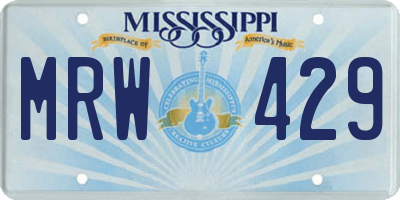 MS license plate MRW429