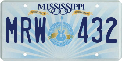 MS license plate MRW432