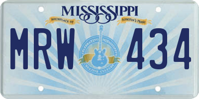 MS license plate MRW434