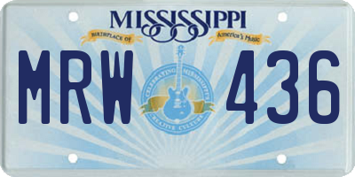MS license plate MRW436