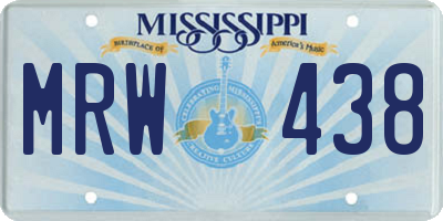 MS license plate MRW438