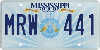MS license plate MRW441