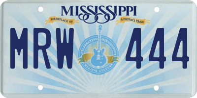MS license plate MRW444