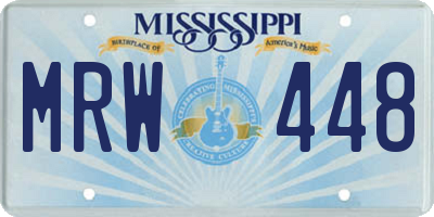 MS license plate MRW448