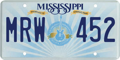MS license plate MRW452