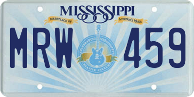MS license plate MRW459