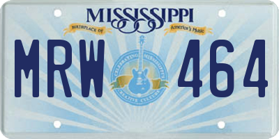 MS license plate MRW464