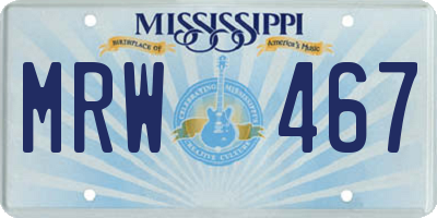 MS license plate MRW467