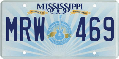 MS license plate MRW469