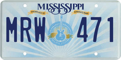 MS license plate MRW471