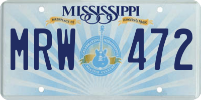 MS license plate MRW472