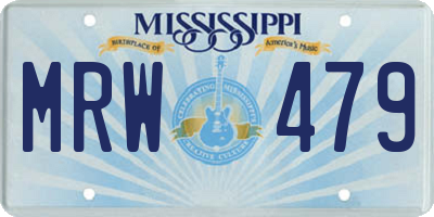 MS license plate MRW479