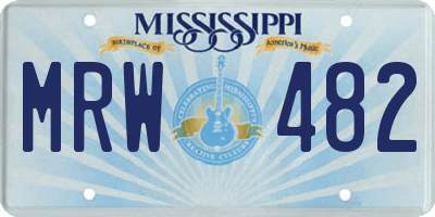 MS license plate MRW482