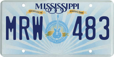 MS license plate MRW483
