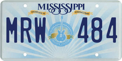 MS license plate MRW484