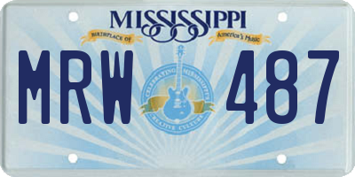 MS license plate MRW487