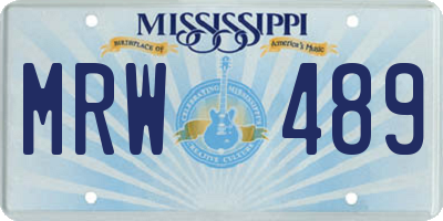 MS license plate MRW489
