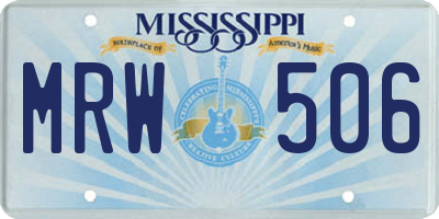 MS license plate MRW506