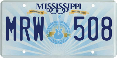 MS license plate MRW508