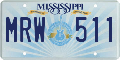 MS license plate MRW511