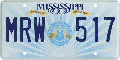 MS license plate MRW517