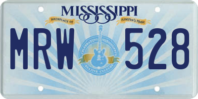 MS license plate MRW528