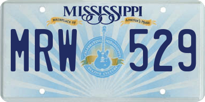 MS license plate MRW529