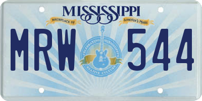 MS license plate MRW544