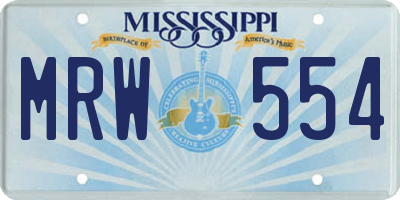 MS license plate MRW554