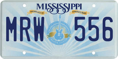 MS license plate MRW556