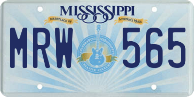 MS license plate MRW565